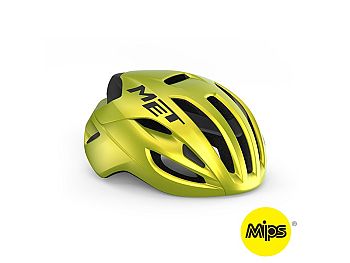MET Road Rivale Mips Cykelhjelm, Lime Yellow Metallic/Glossy